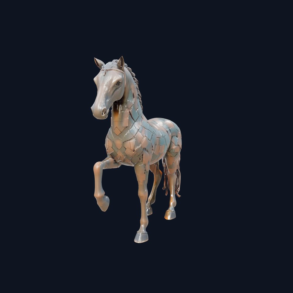 Metallic Horse Sculpture model pack